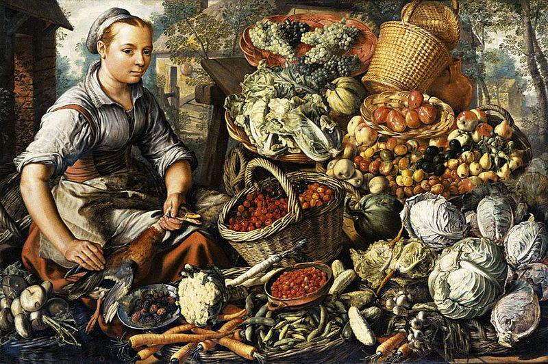 Joachim Beuckelaer Market Woman with Fruit, Vegetables and Poultry oil painting picture